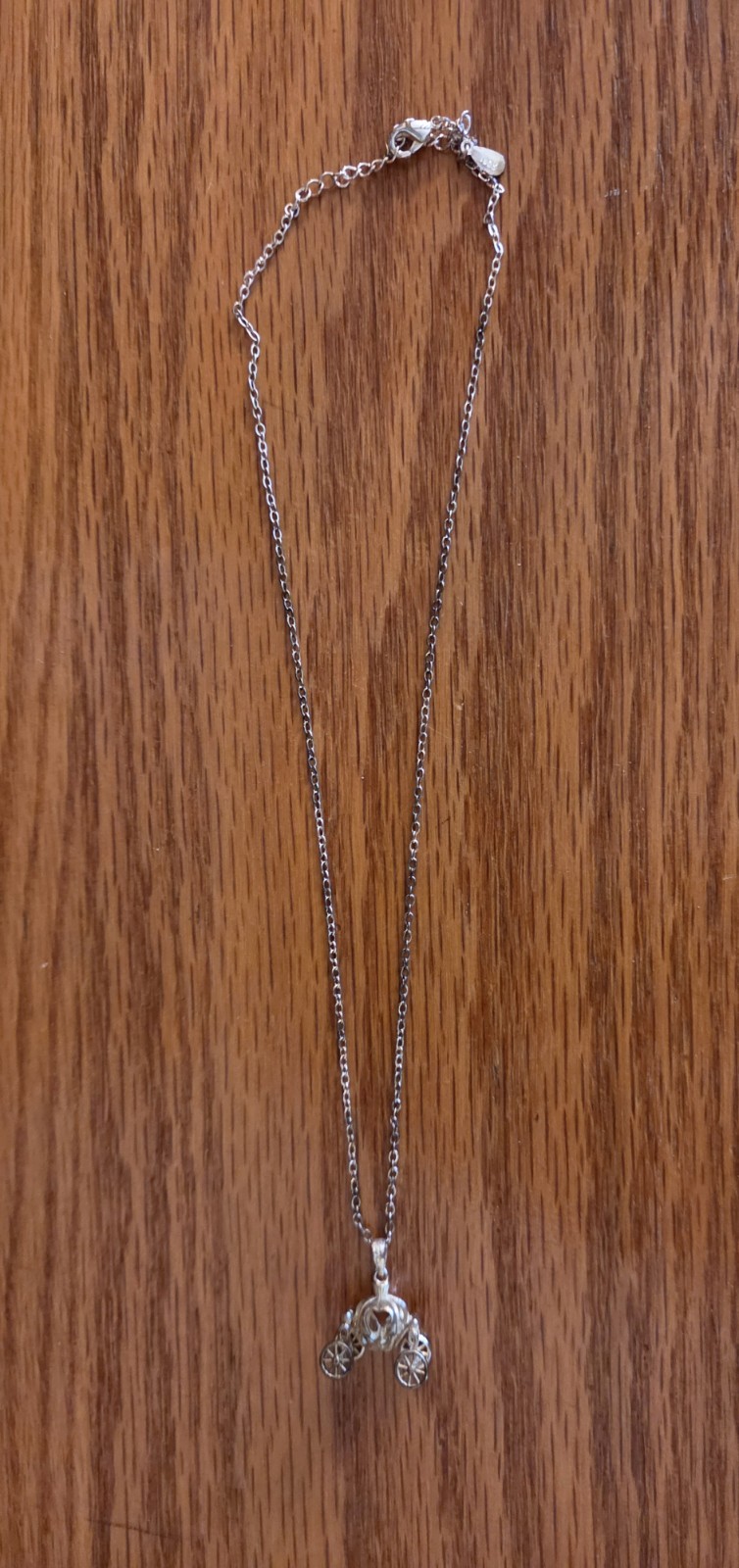 Girls Sterling Silver 925 Cinderella Pumpkin Carriage Necklace Silver &Gold Tone
