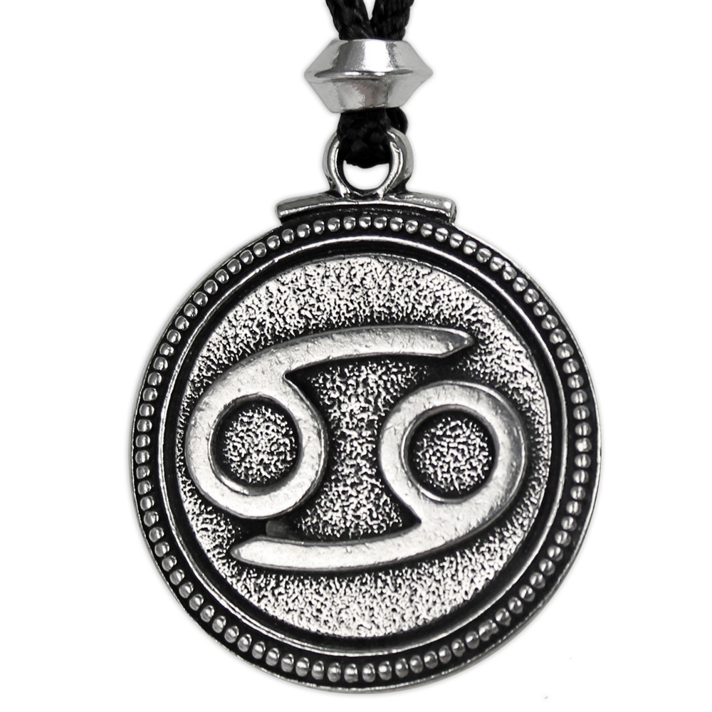 Cancer Zodiac Pendant Astrology Necklace Horoscope Pewter Jewelry Talisman