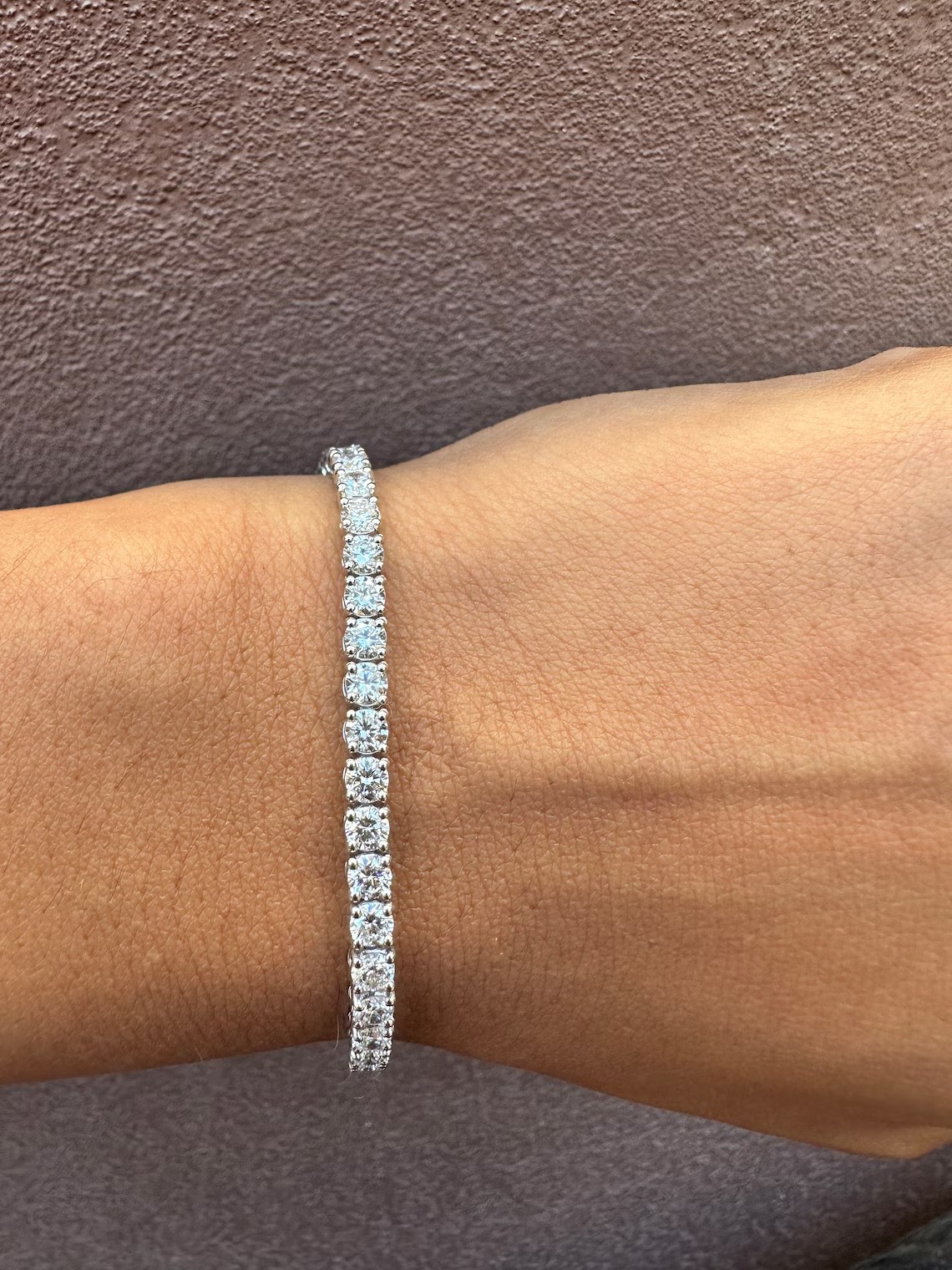 3.50Ct Lab Grown Diamond Tennis Bracelet 925 Sterling Silver Round E-F/VS1