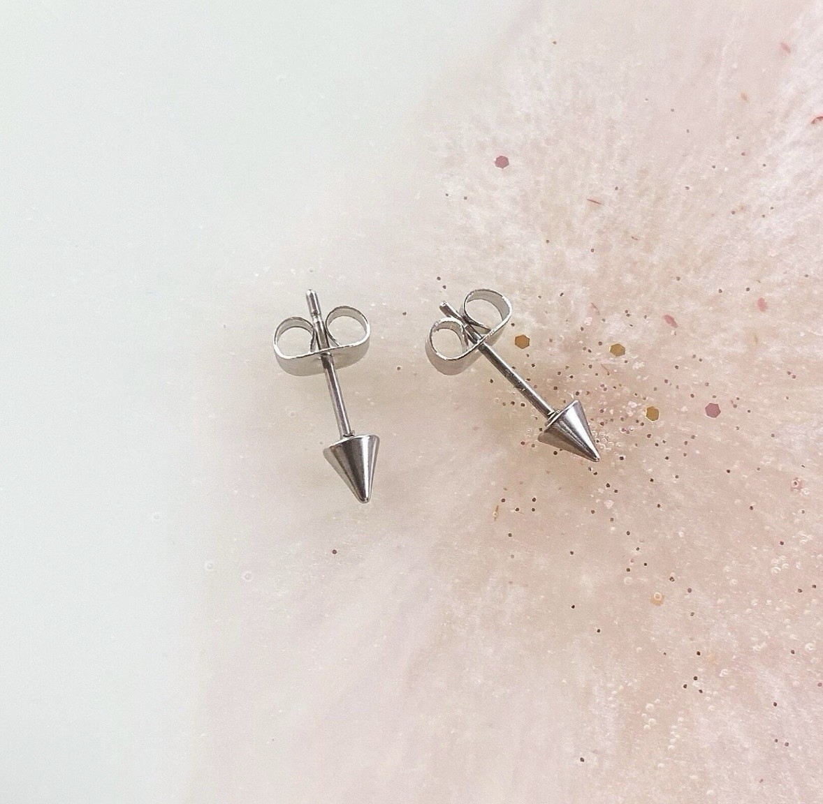 Spike Stud Earrings. Gold, Silver, or Black.