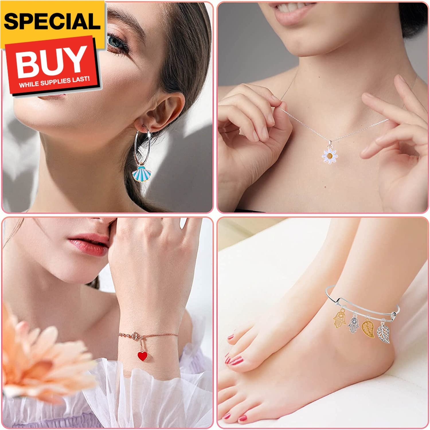 150PCS Bracelet Charms, Silver Bracelet Gold Plated Enamel Charms Pendants for N