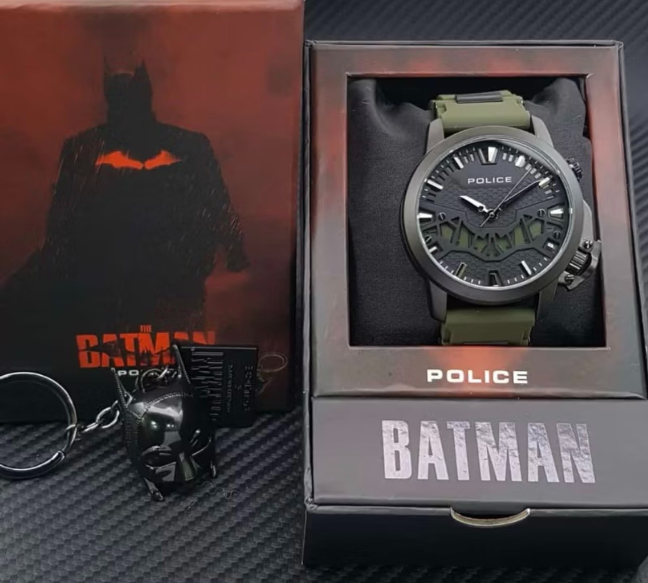 POLICE BATMAN WATCH – Army Green band