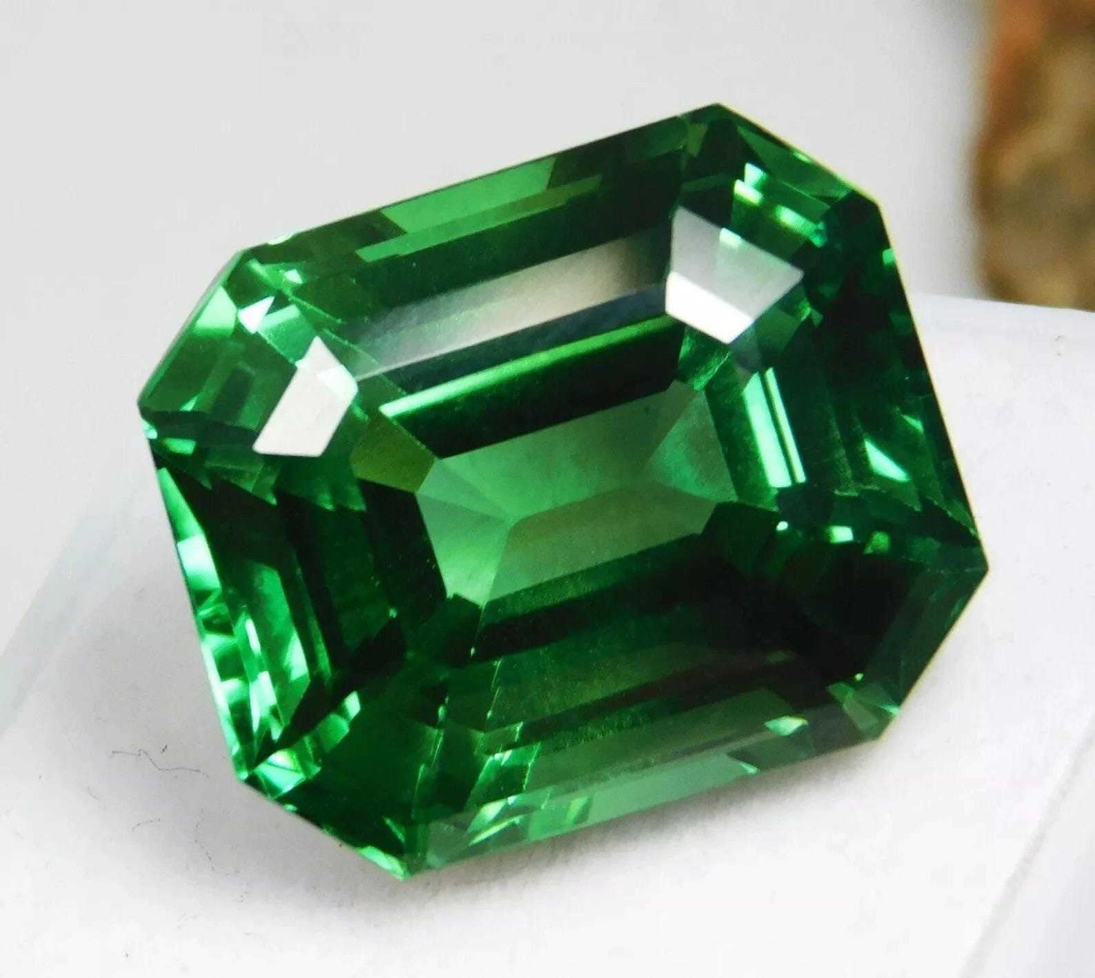 10-12 Ct Natural Green Sapphire Emerald Cut Certified Faceted Loose Gemstone