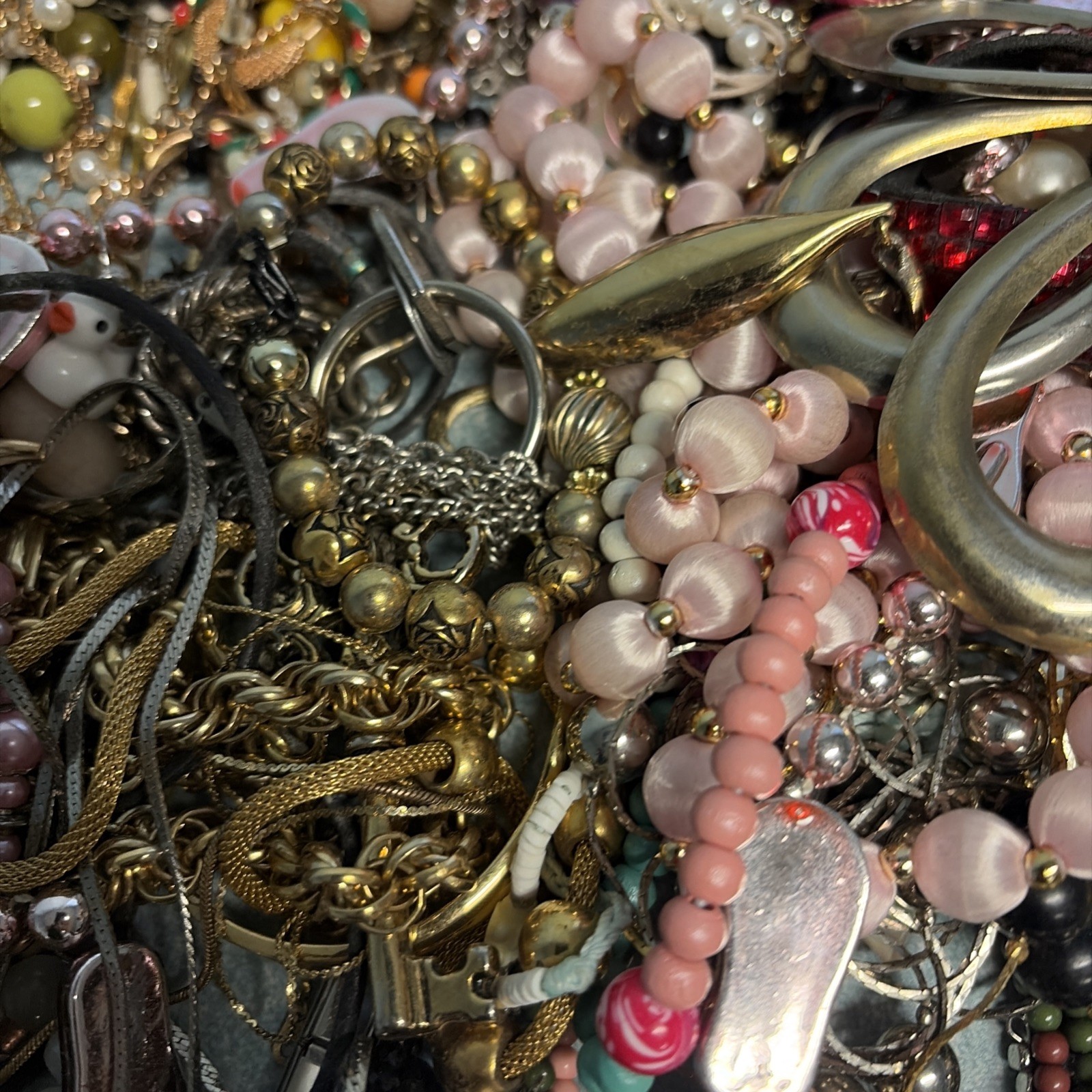 18 LB lot of vintage to now costume jewelry for parts & repair & Other Items