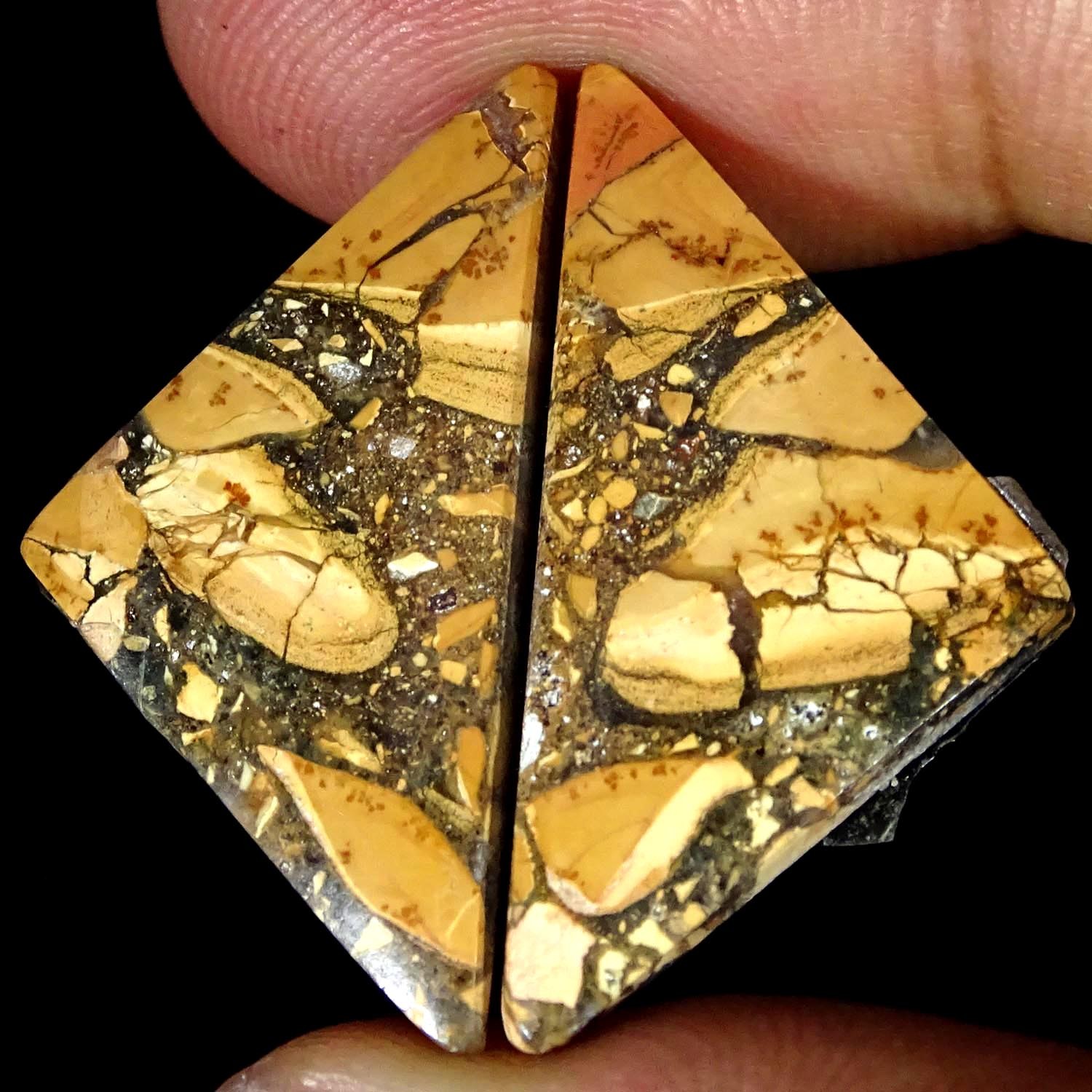 20.50Cts Natural Maligano Jasper Pair Fancy Cabochon Gemstone 15X28X4MM