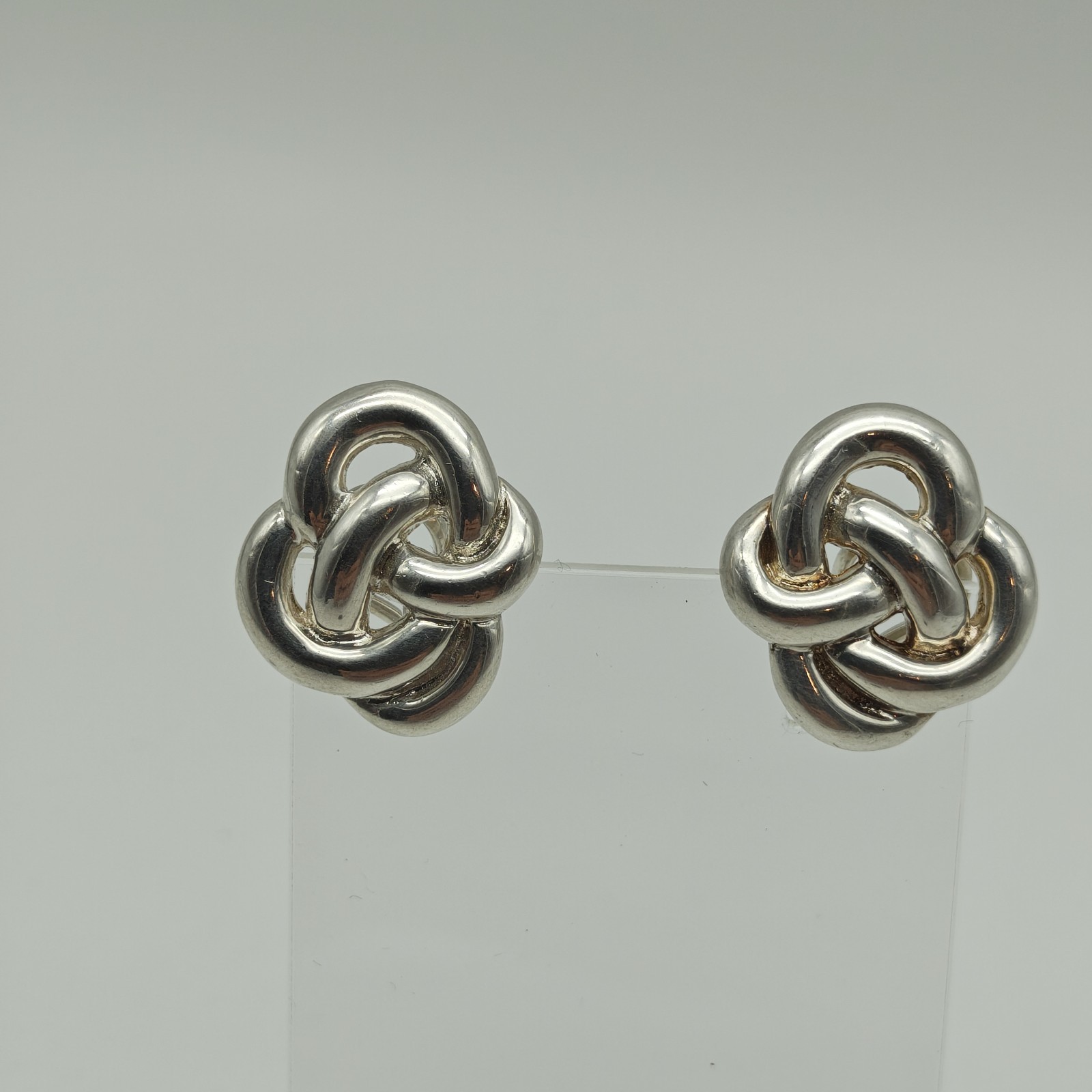 Angela Cumming AC Studio Sterling Silver 925 14K Gold Posts Knot Earrings