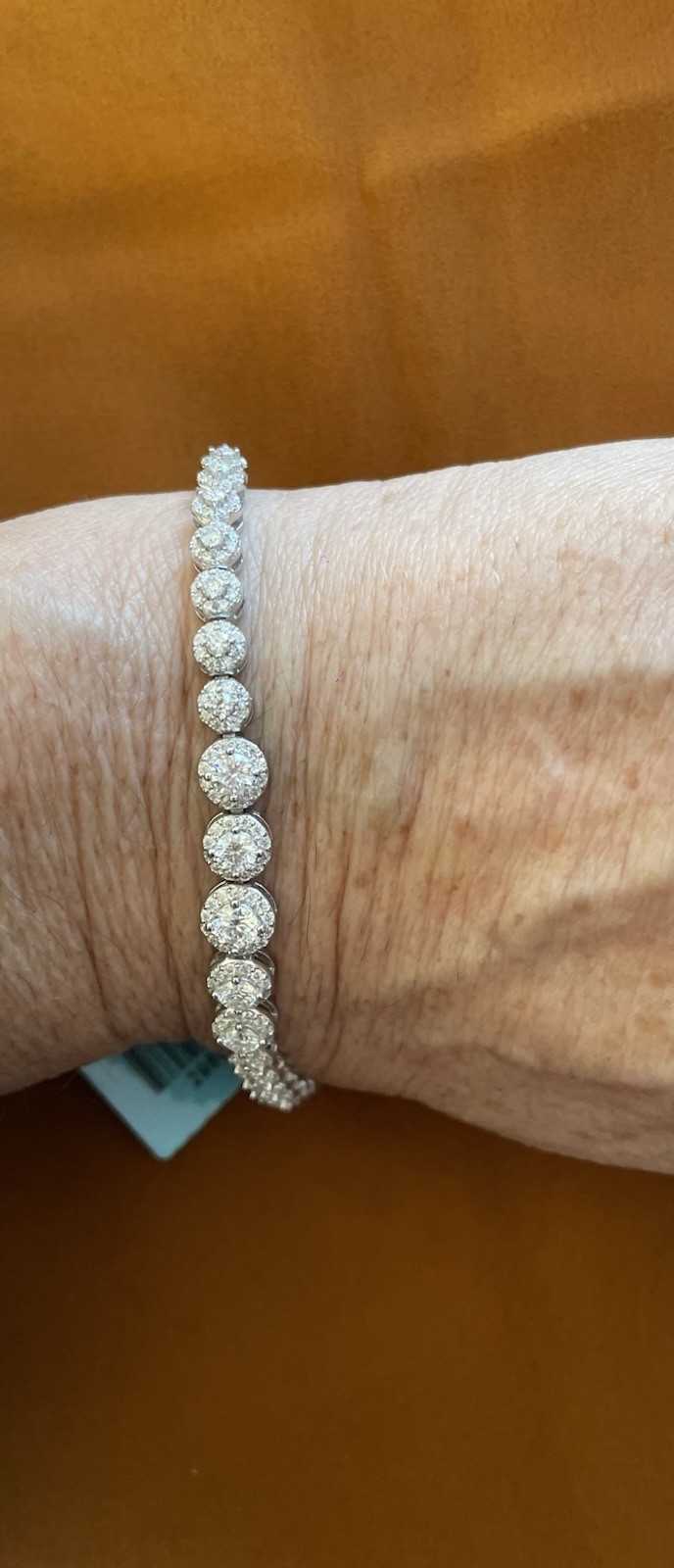 Sterling Silver And Moissanite Adjustable Bracelet To 9.5 Inches 2.40CTW￼