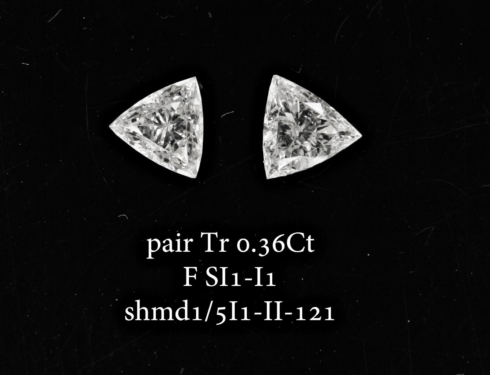 Trillion Diamonds 0.36 Ct F SI1 Triangles Side stones Loose Pair Natural Jewelry