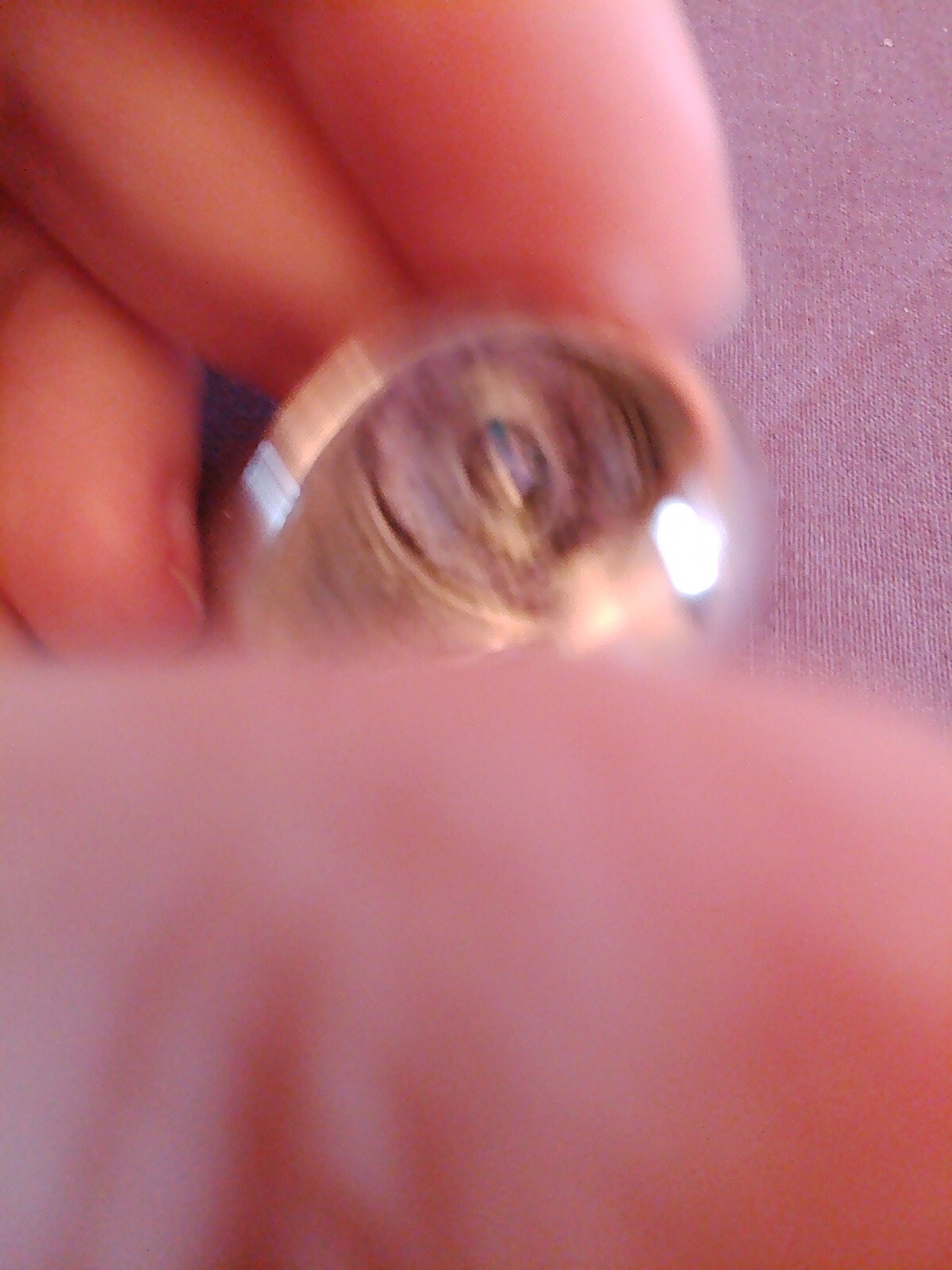 Unknown Metal Possibly Silver Alloy And Red Plastic Gem Oval Cut 3.8ct