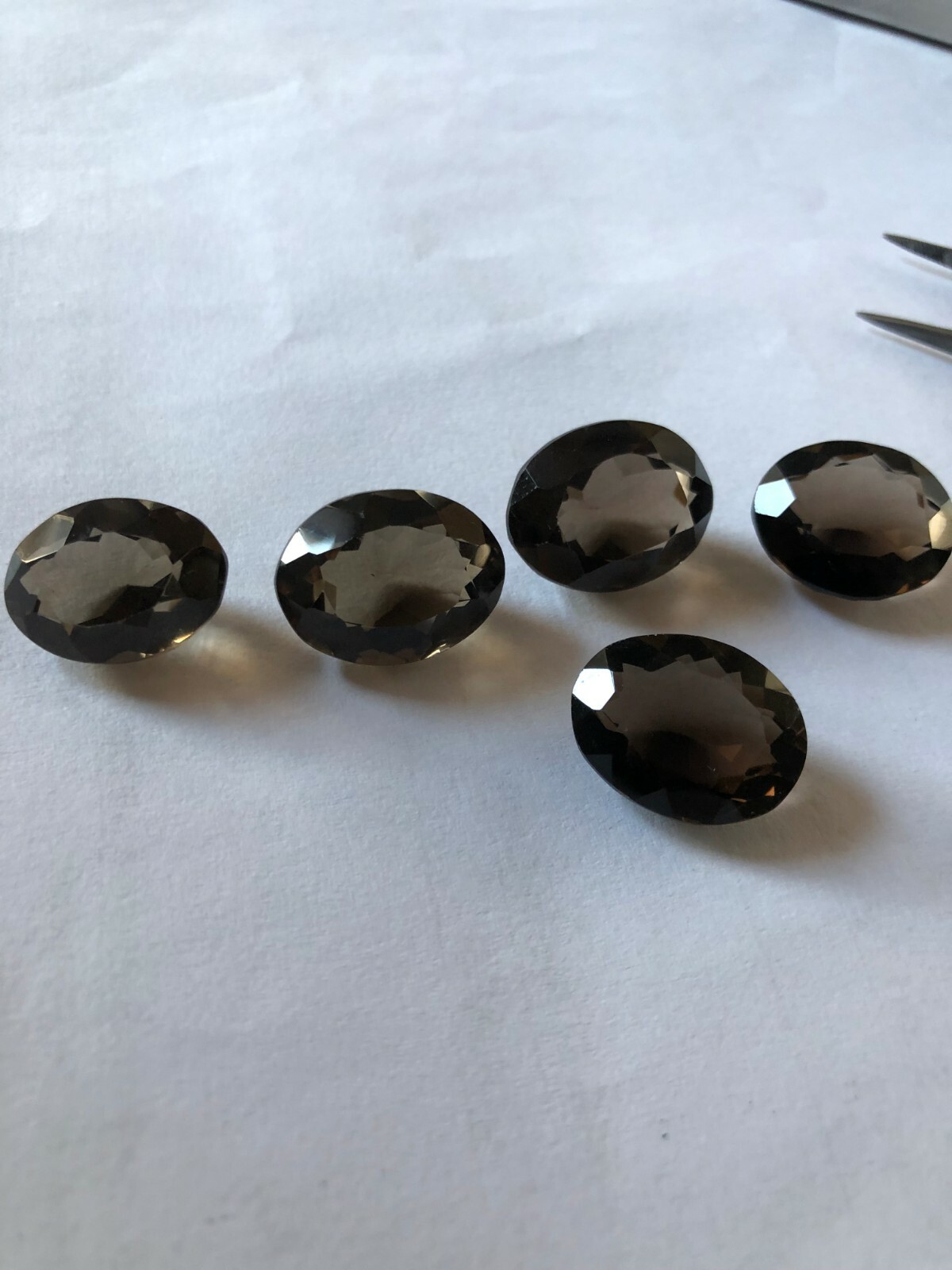 Natural Smoky Quartz Faceted Oval Cut Free Size 05 Pcs Lot Loose Gemstone