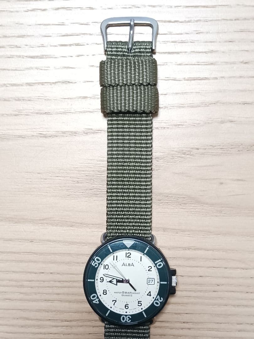 SEIKO ALBA Quartz Watch, Green, Working Condition