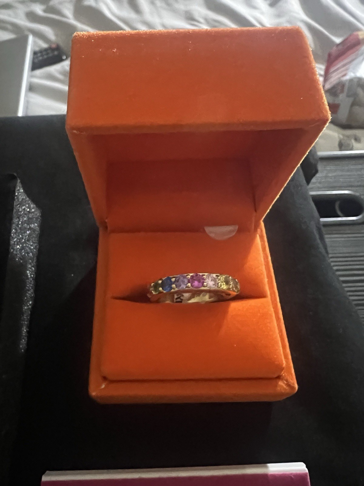 KURT GEIGER LONDON RAINBOW Band W/ BE KIND ENGRAVING COCKTAIL RING SIZE 7