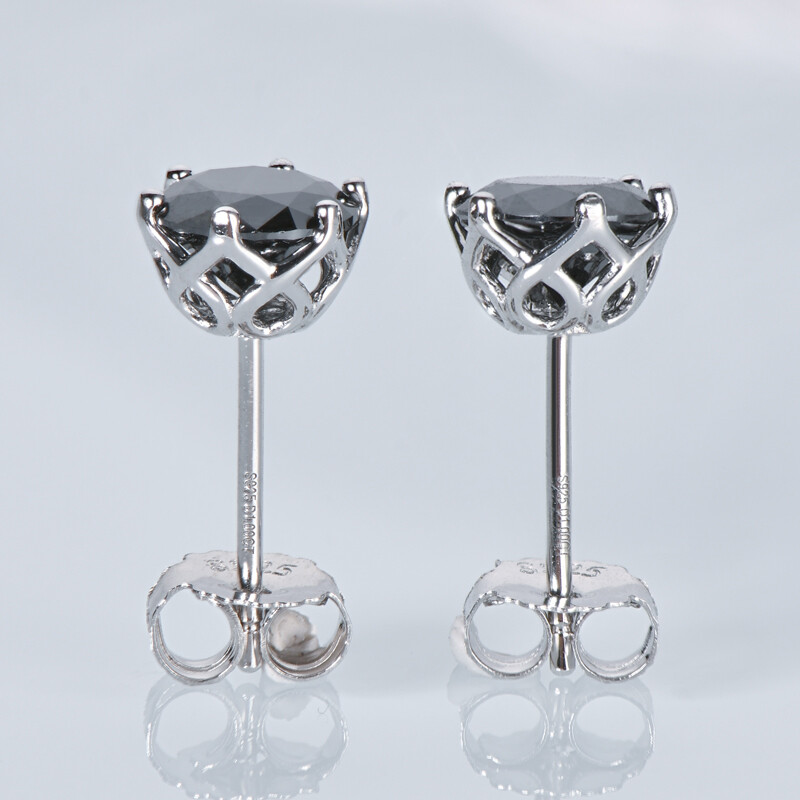 Moissanite Earrings Women Girls Stud Earrings Sterling Silver 3mm/4mm/5mm/6.5mm