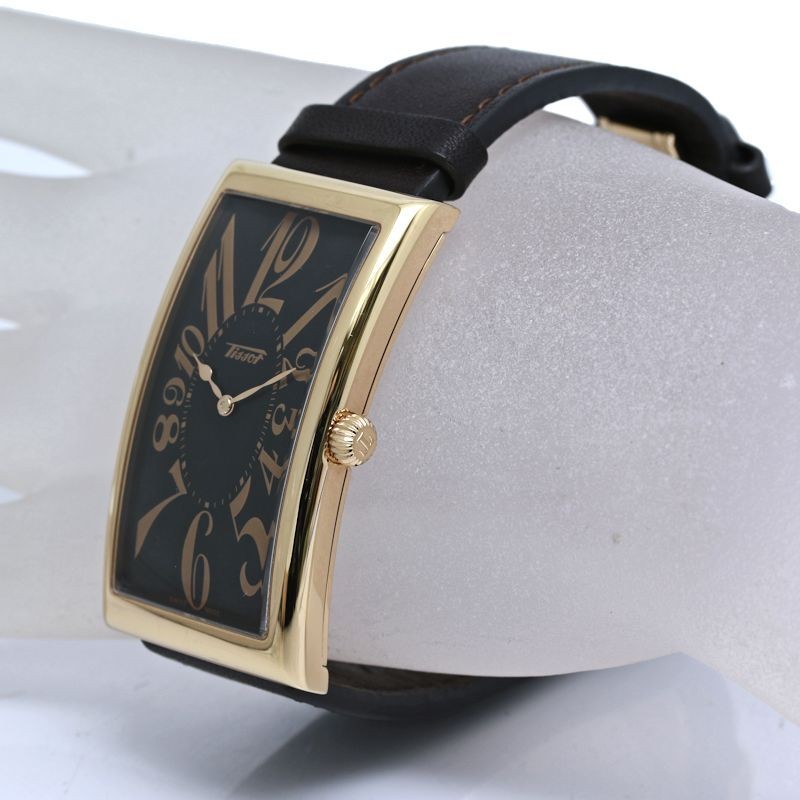 TISSOT Heritage Banana Men’s Quartz Watch 27mm Stainless Steel Leather Band