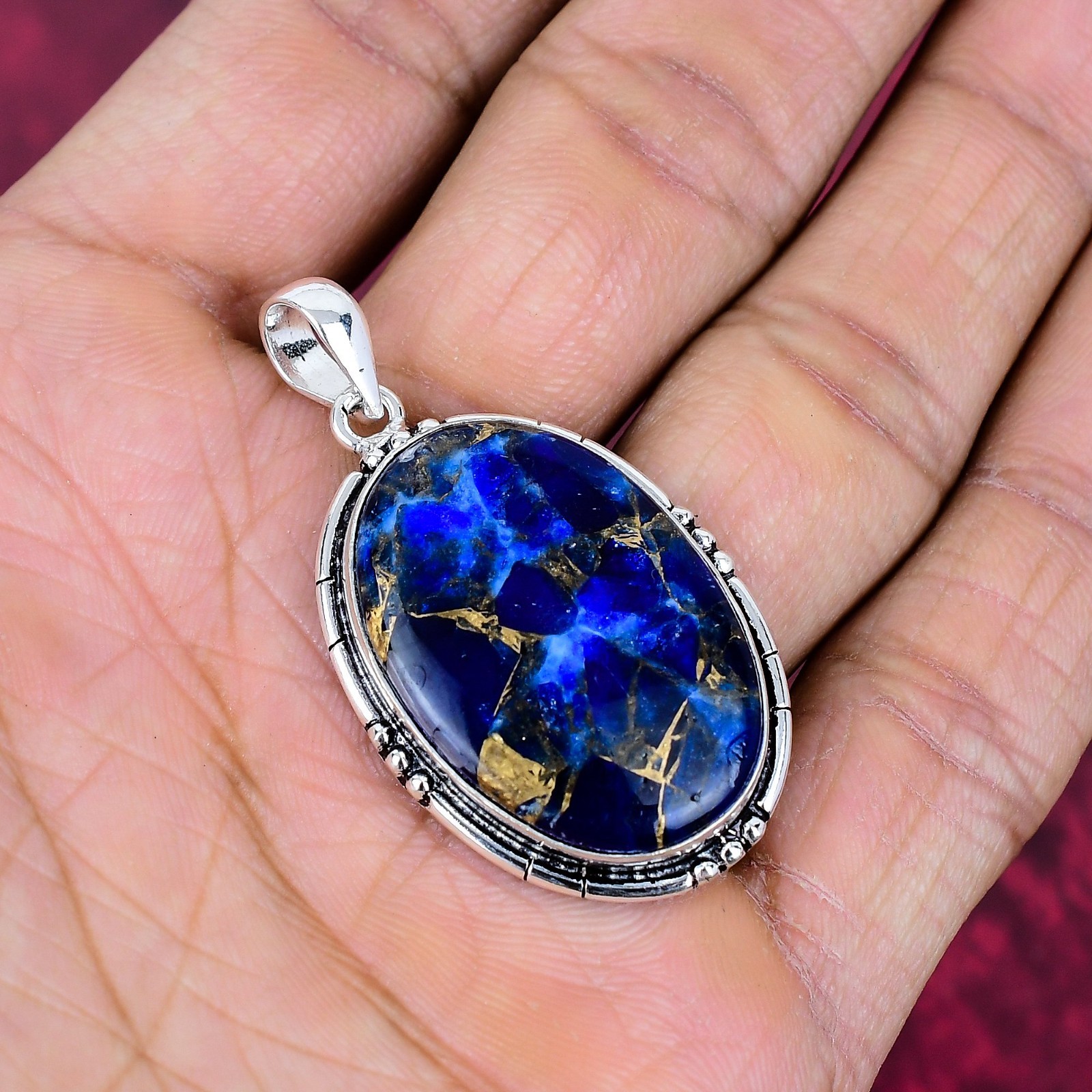 Copper Sodalite Gemstone Handmade 925 Sterling Silver Wonderful Jewelry Pendant