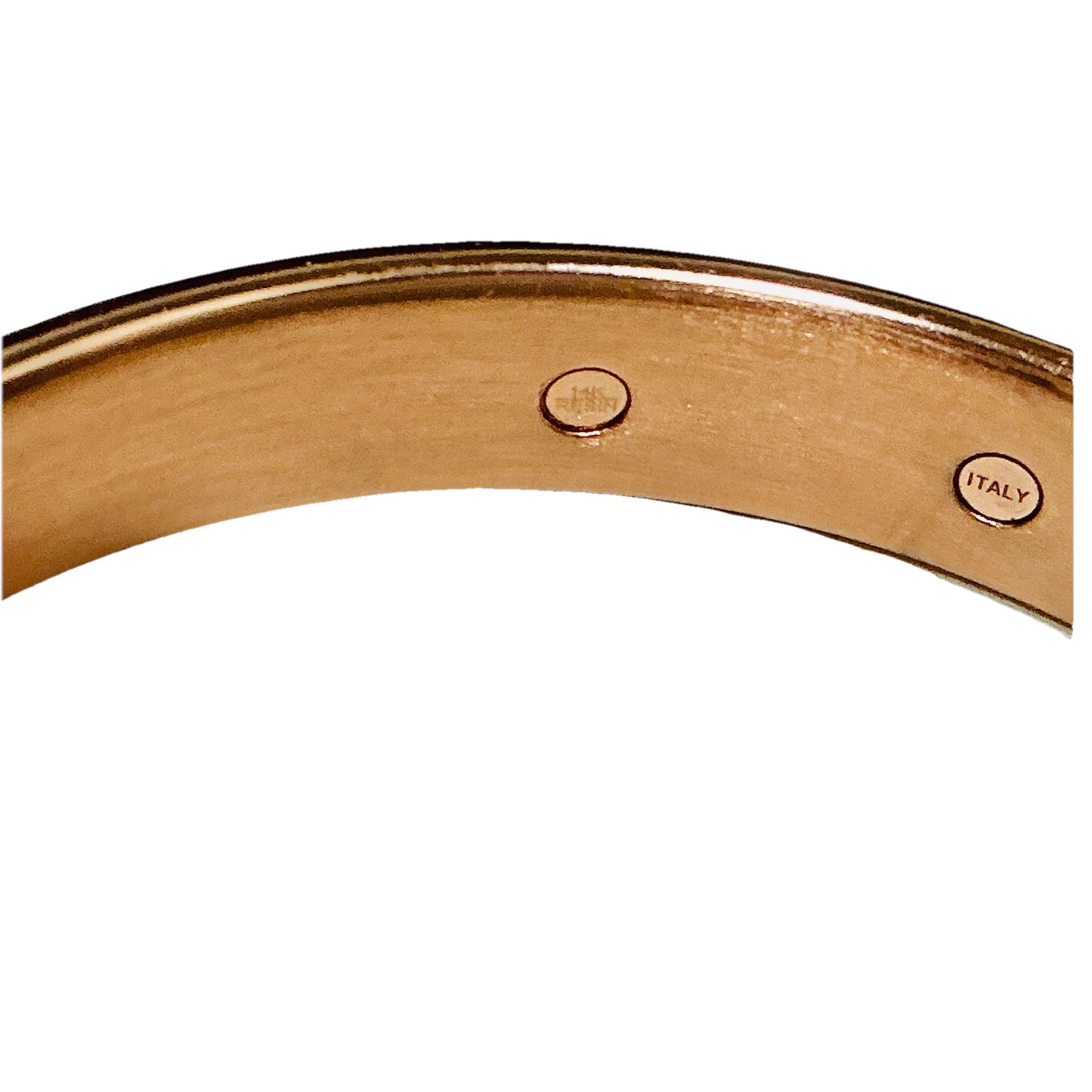 14K Rose Gold Resin Core Bangle Bracelet Vintage Milor Italy 18g Minimalist