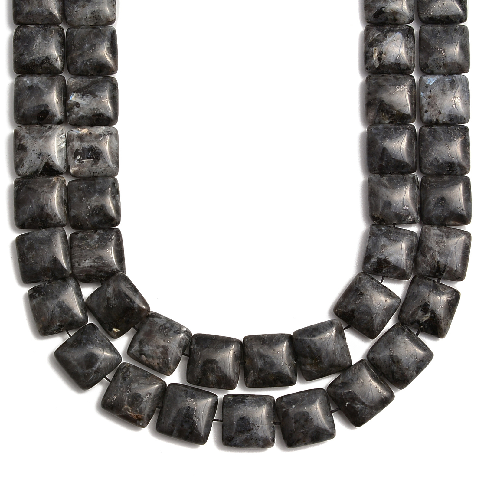 Larvikite Labradorite Smooth Flat Square Beads Size 12mm 14mm 15.5″ Strand