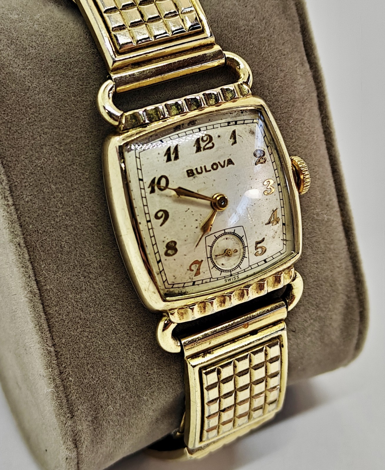 Vintage 1950 Bulova Director Men’s Watch 10BC 15J Gold Filled Speidel Bracelet