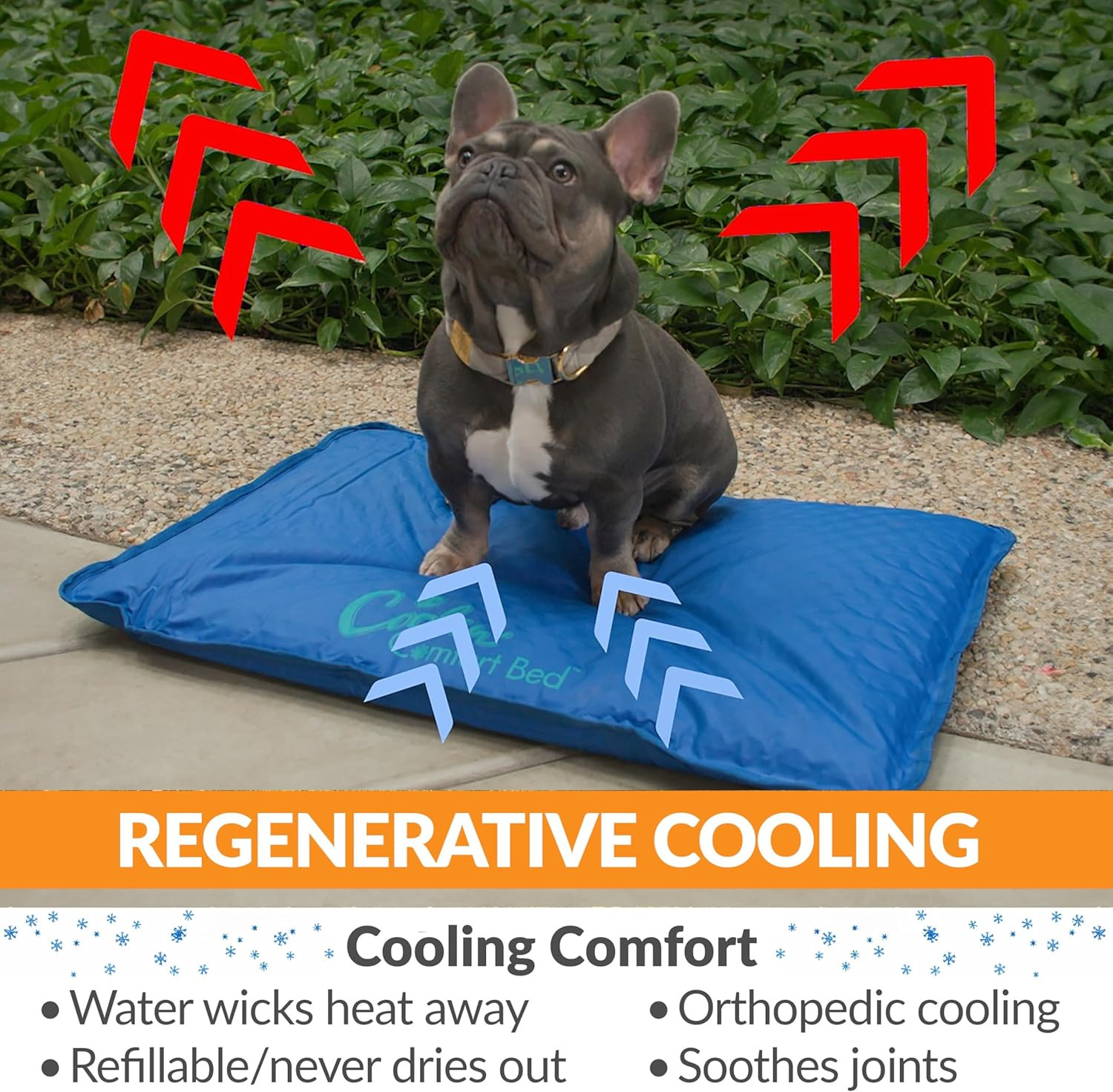 Cool Bed III Dog Cooling Mat, Indoor Outdoor Cooling Beds for Large Dogs, Chilli