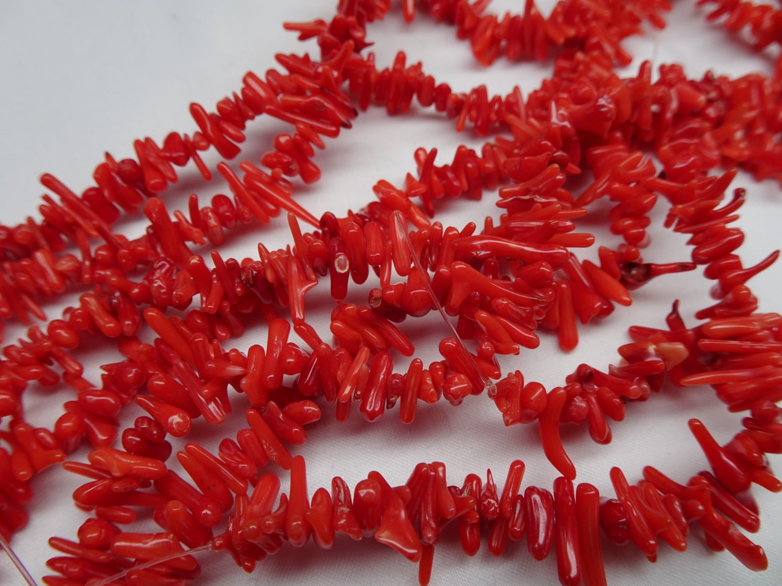 TWO 15 1/2″ Strands Small Red Coral Branch 5-12mm Long Beads CD A87 DNG