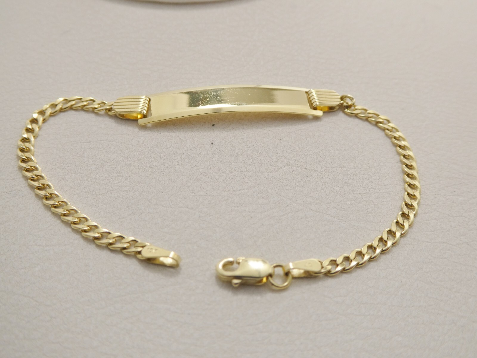 REAL 10K SOLID YELLOW GOLD 6 INCH CURB STYLE BABY BRACELET