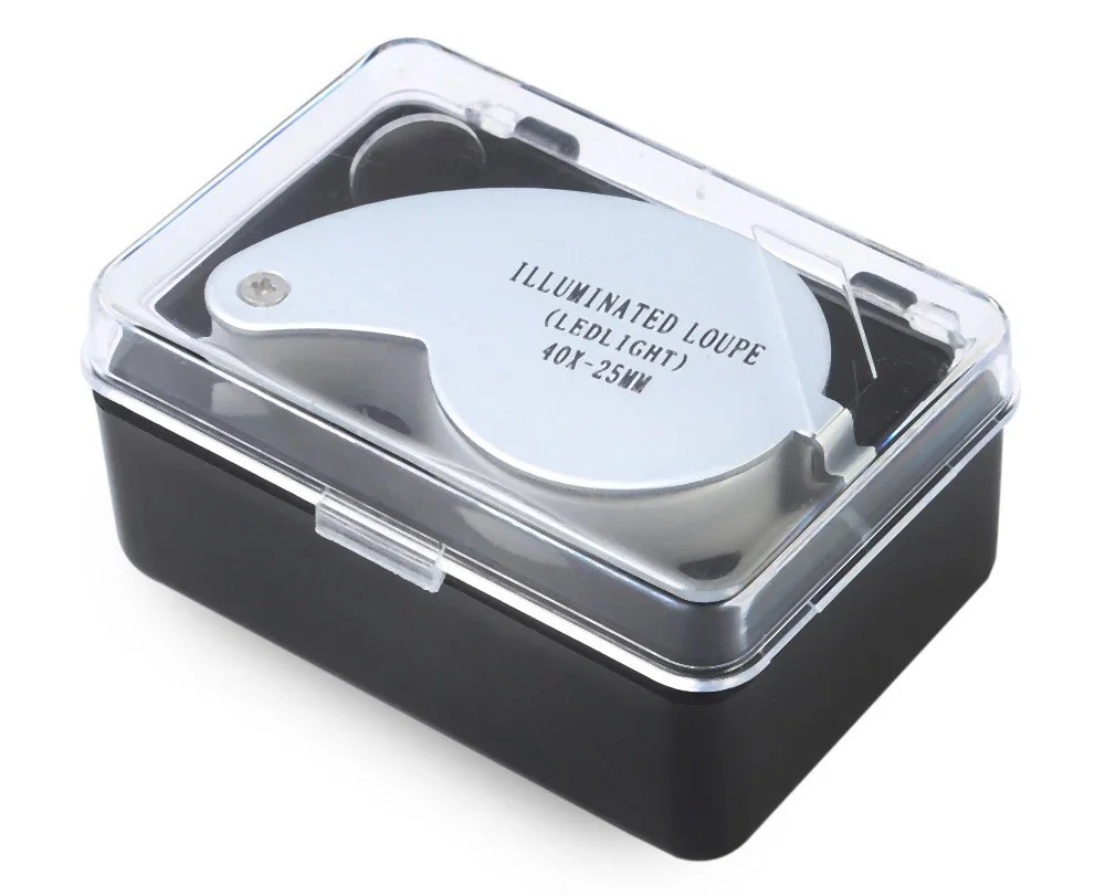 40X Magnifying Loupe LED Light | Jewelry Eye Glass Magnifier Jewelers Pocket Loo