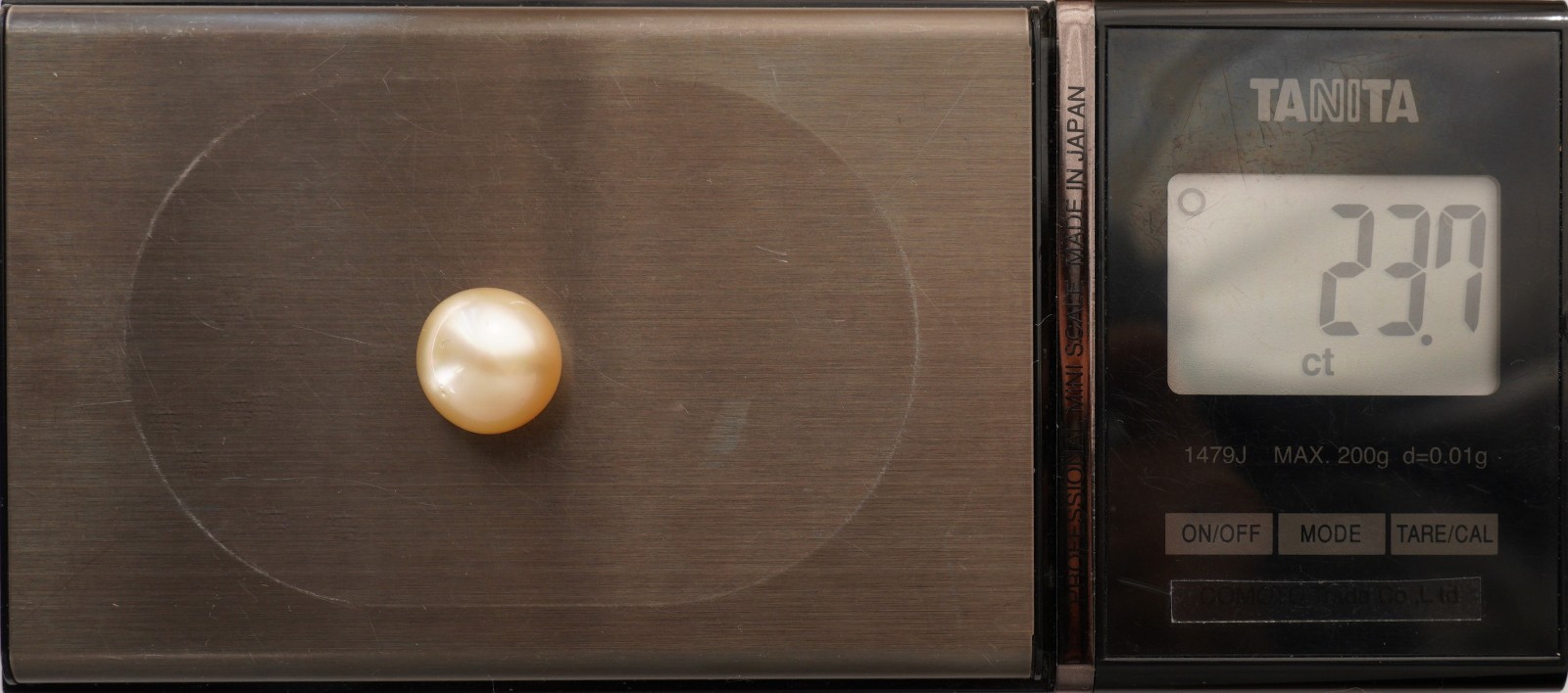 Big 14.7mm Near round Light Gold South Sea Loose Pearl Un-drilled,High Luster