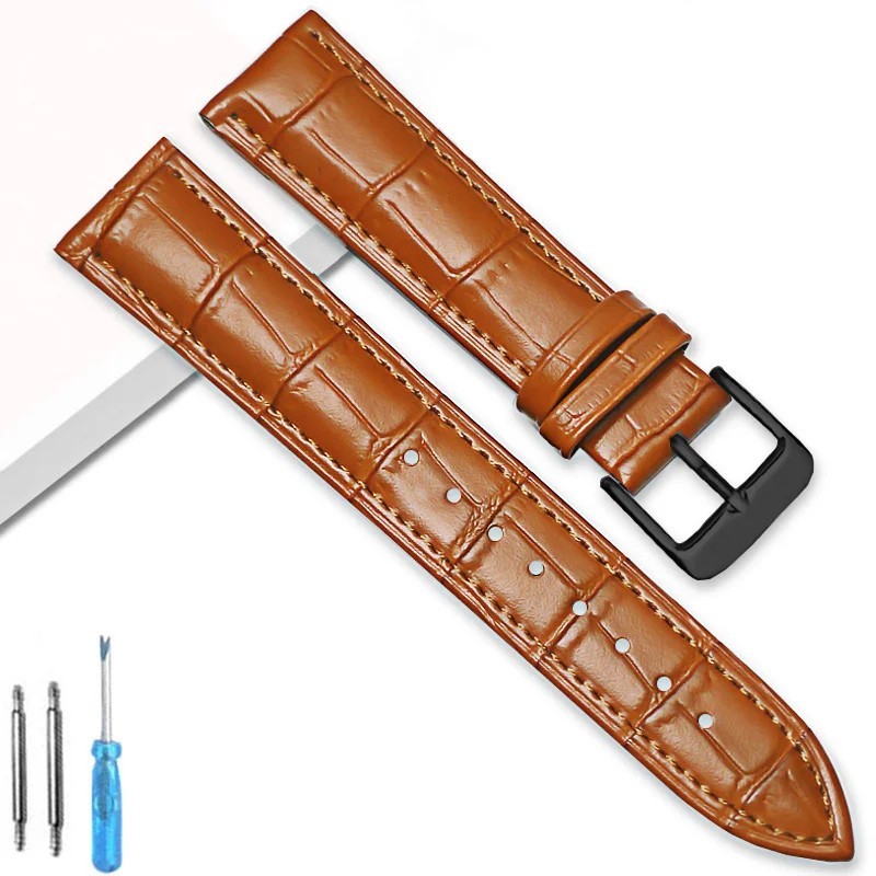 Genuine Leather Watch Band Strap 12mm 18mm 20mm 22mm Replacement Watchband