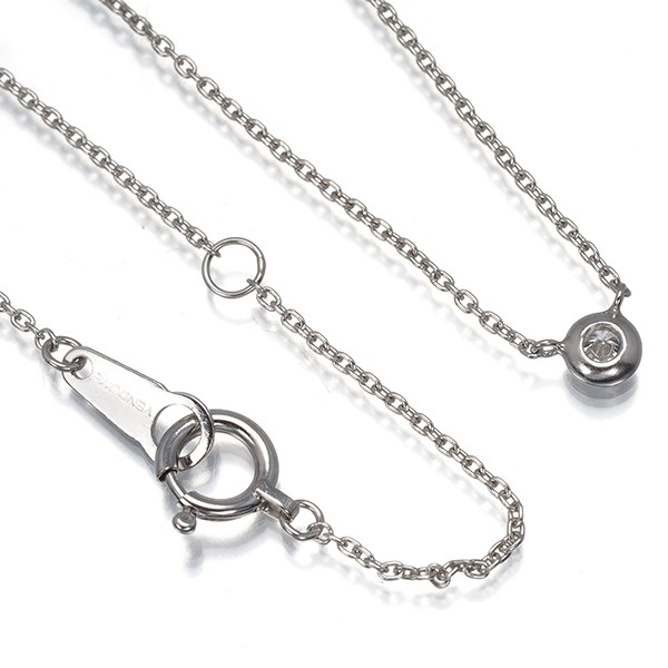 Auth VENDOME Necklace Diamond 0.09ct Solitaire 900 850 Platinum