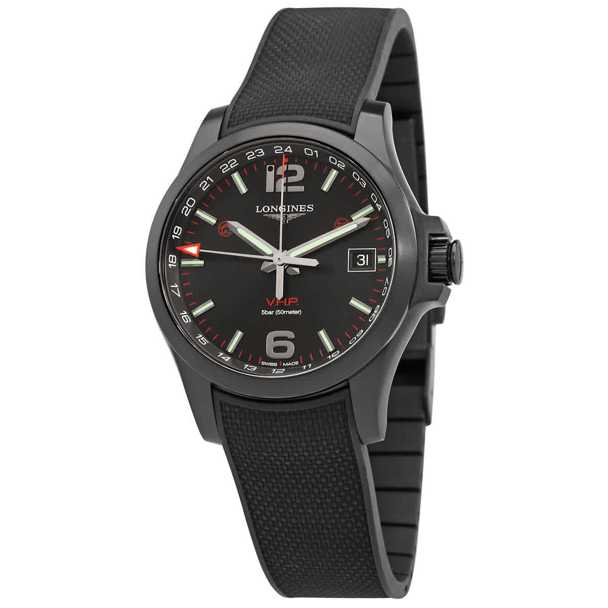 Longines Conquest V.H.P. GMT Quartz Black Dial Men’s Watch L3.718.2.56.9