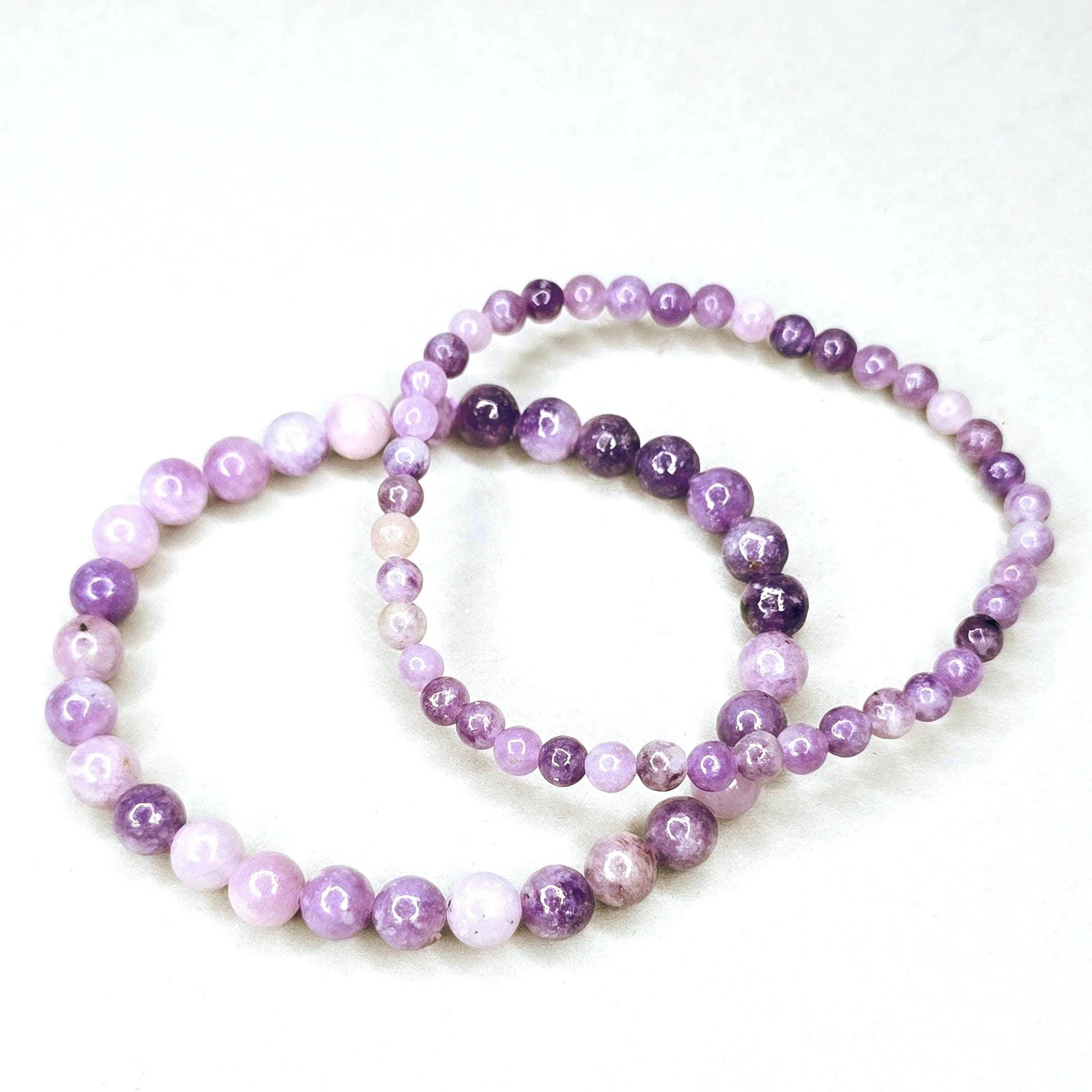 Lepidolite Crystal Bracelet: Handmade Gemstone Beaded Bracelet