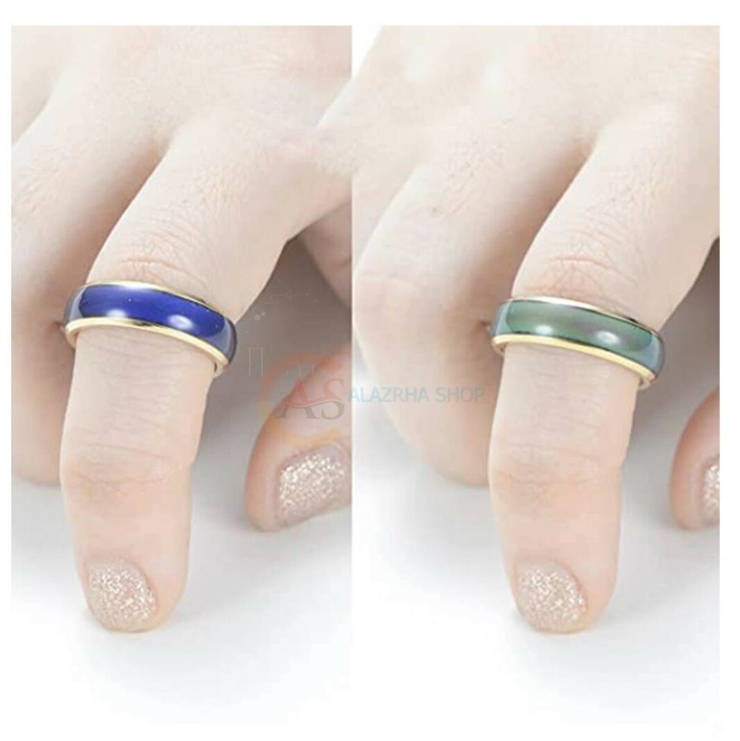 Stainless Steel Temperature Color Changing Wedding Band Mood Ring for Women Men