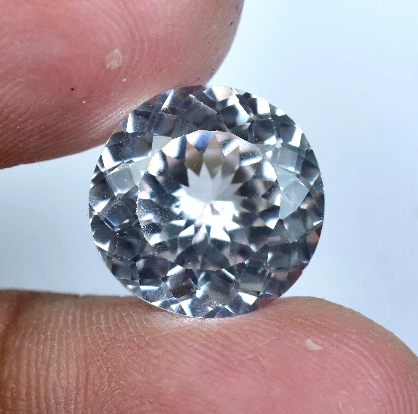 20.00 CT Natural Montana White Sapphire Round Certified Flawless Loose Gemstone
