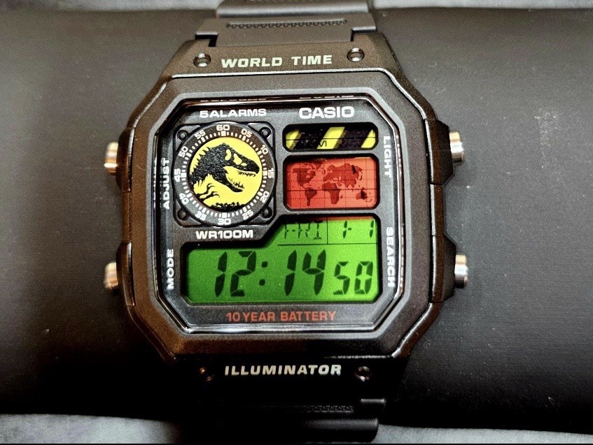 “Jurassic” – REBIRTH | 🦖🔴🟡 | Custom CASIO AE-1200WHD | Royale | Watch MOD