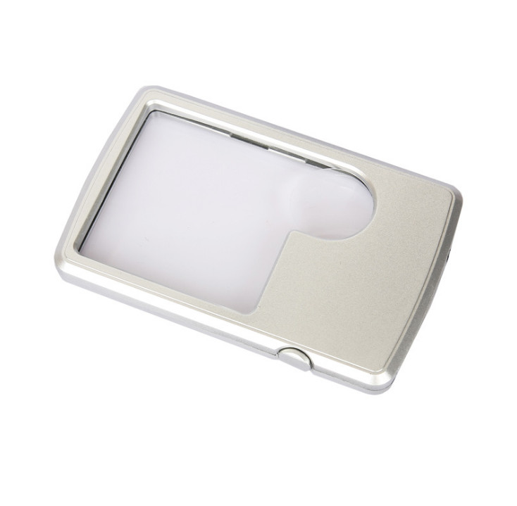 Portable LED Light Rectangle Magnifying Glass Card-type 3X 5X Magnifier