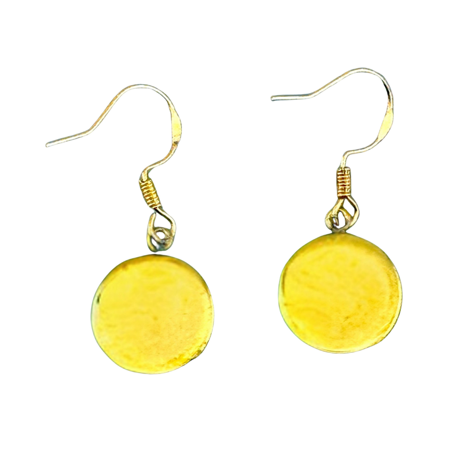 Dangle Earrings Handmade “Lemon Drop” Gold Electro Sterling French Earwires