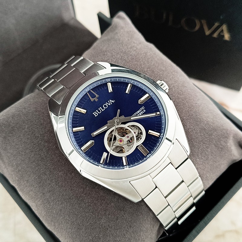 Bulova Surveyor Blue Dial Men’s Classic Automatic Chronograph Watch 42mm 96A275
