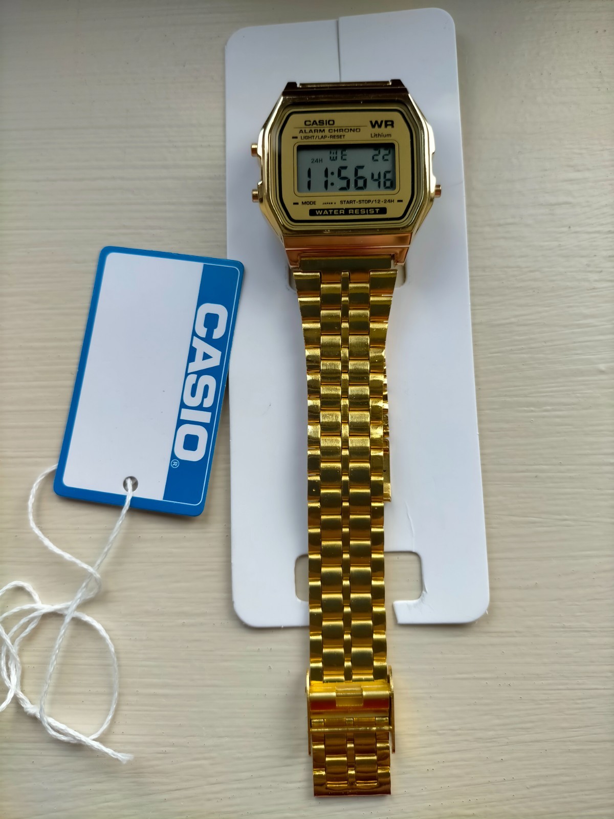New Casio A159W Digital Classic Retro Stainless Steel Gold Watch UK SELLER