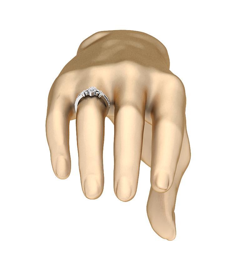 SI G 0.40 Carat Genuine Diamond Right Hand Anniversary Ring 14K Rose Gold 9.40mm