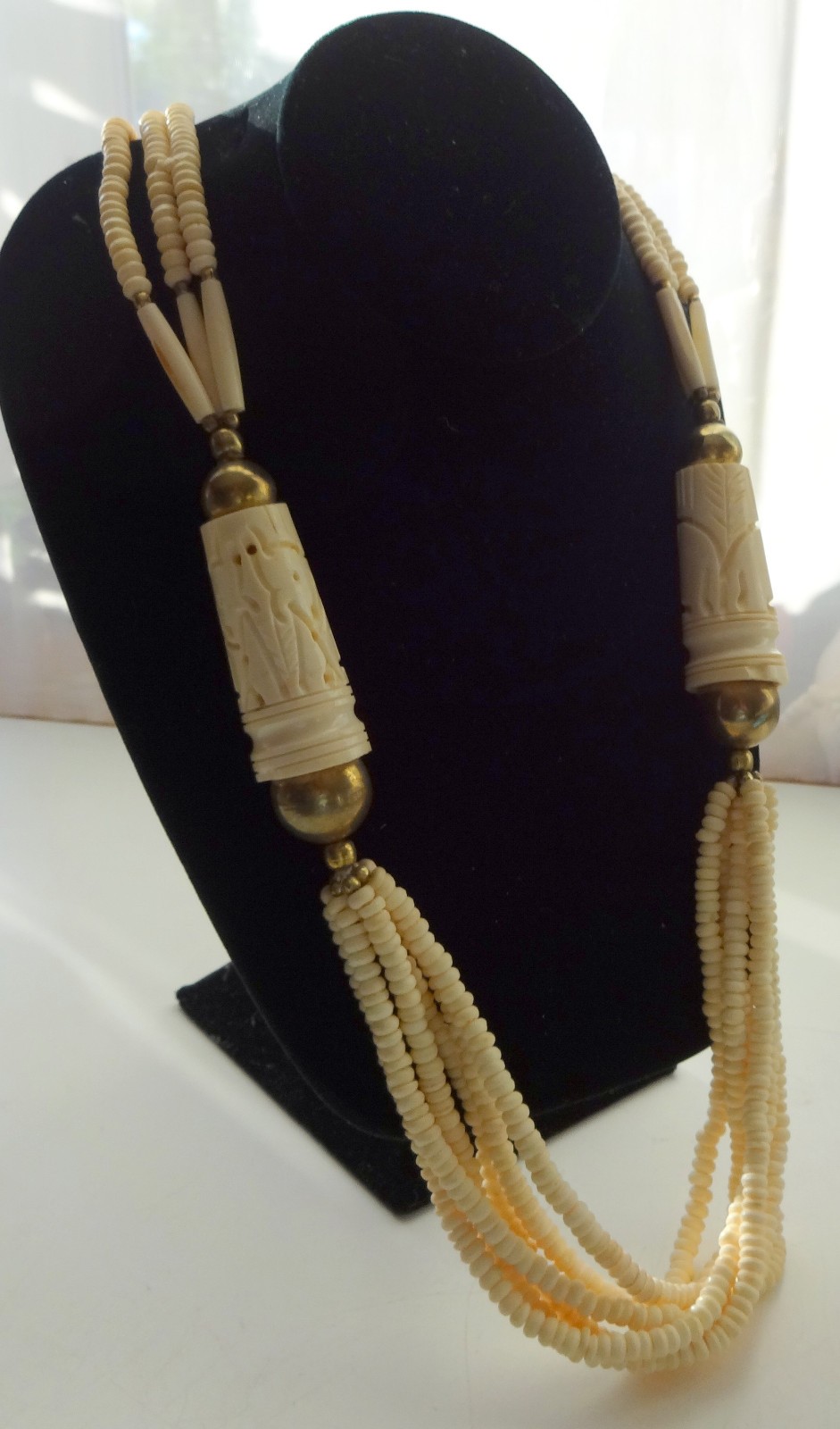 Atq African Berber Taureg Zoo Beads Statement Oval Figural Unisеx Necklace