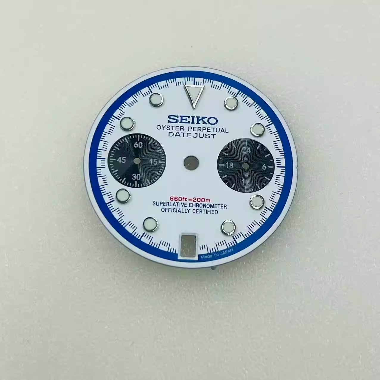 29.5mm Watch Dial Green Luminous For Seiko VK64 Quartz Movement Chronograph