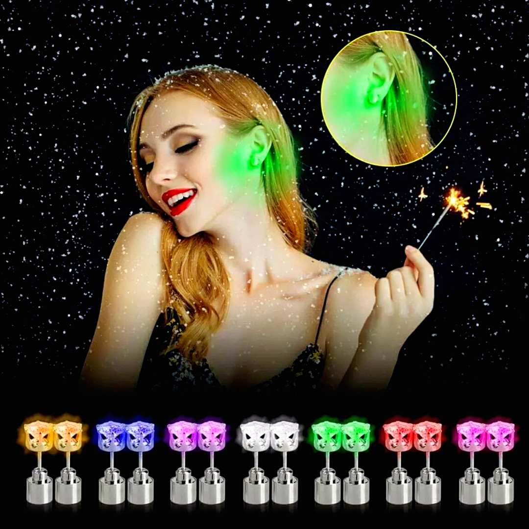 Aretes Zarcillos con Luz LED de Diamantes Accesorios Para Mujer y Niña Par US