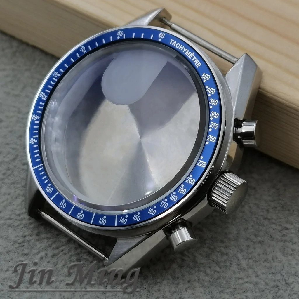 VK63 Case 39.7mm Metal Case Chronograph Case Bezel,watch Sealed Back Moon Watch