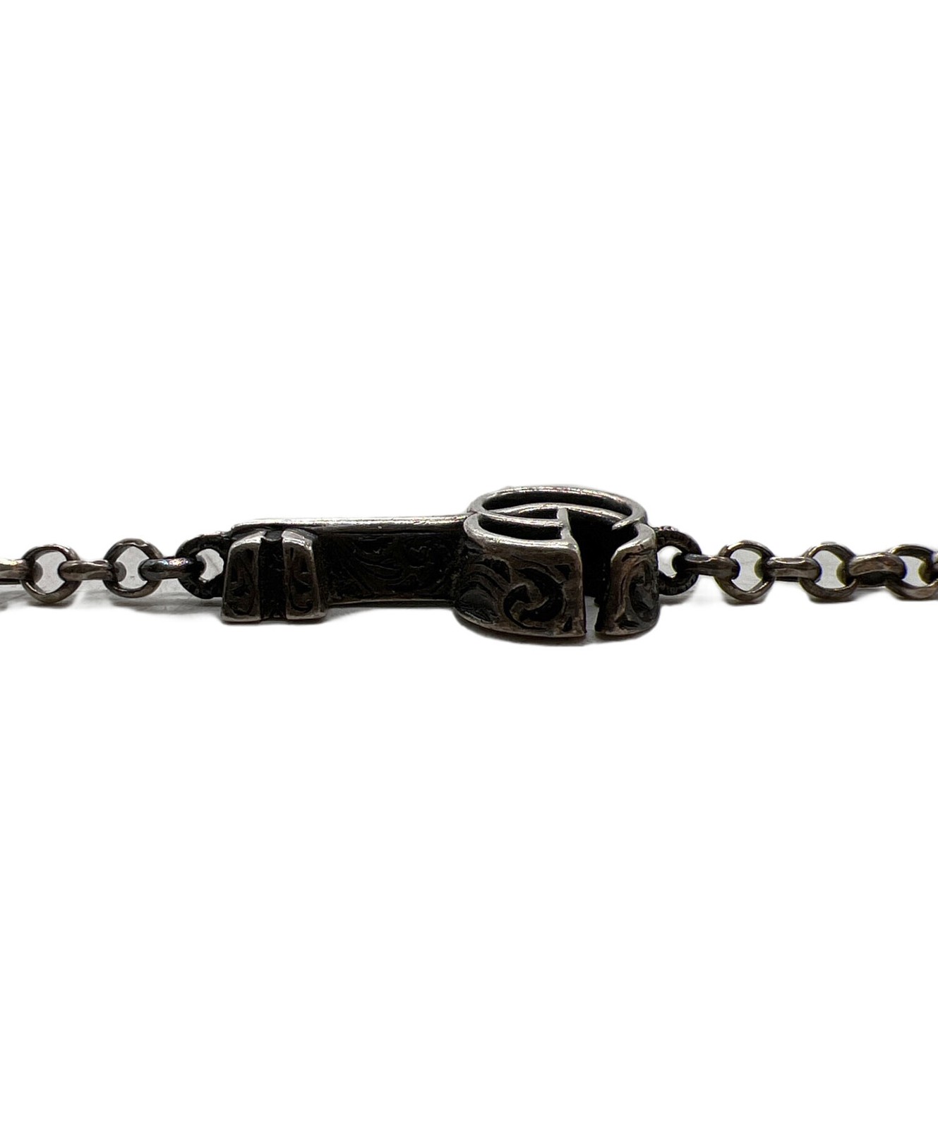 Gucci Double G Key Bracelet Silver 925 Lobster Clasp 17cm 6.6in Womens 770723