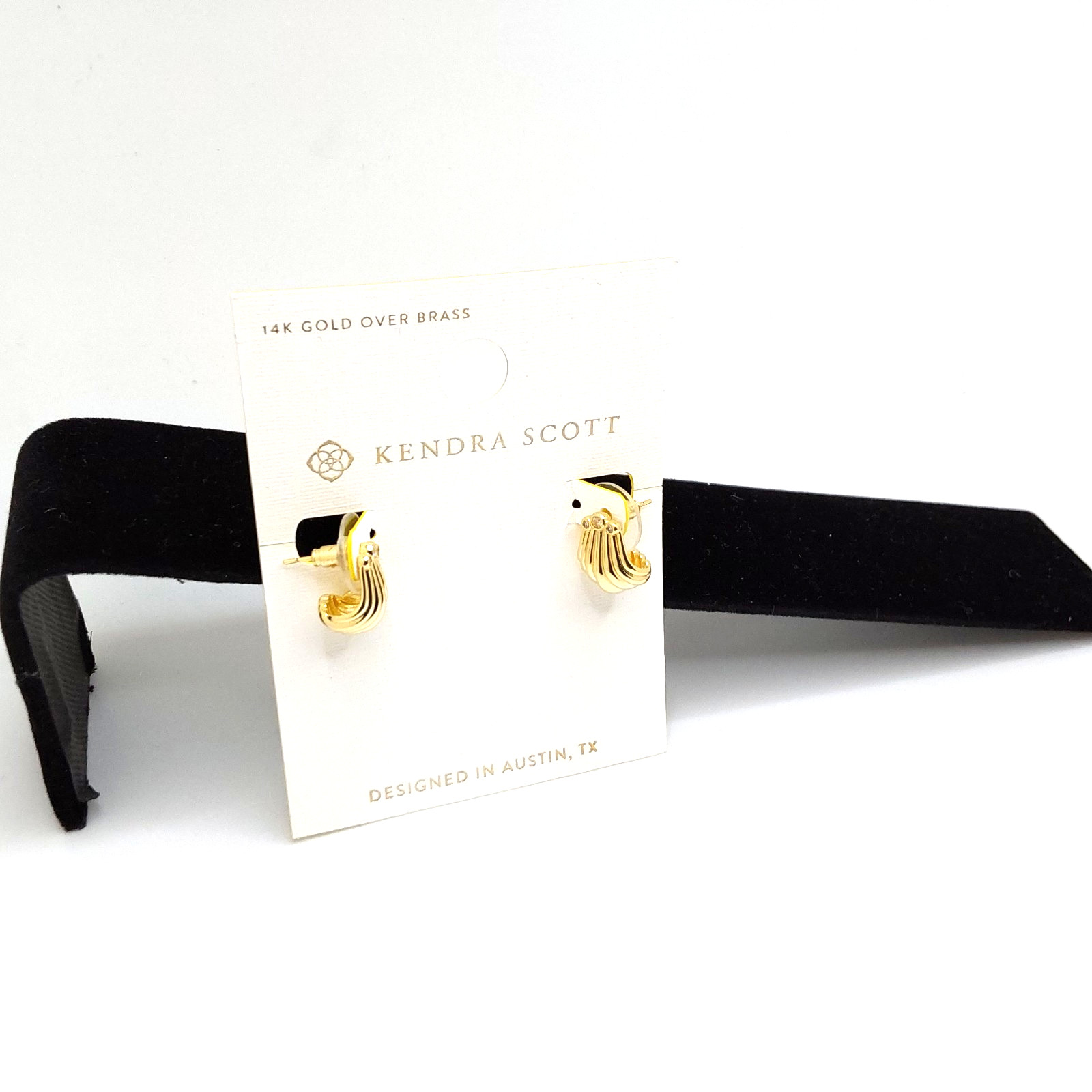 Kendra Scott Isla 14k Over Brass Sculptural Ribbed Fluted Wave Huggie Earrings