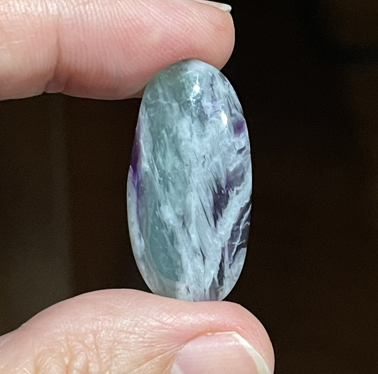 31×15.4×5.3mm Green Purple Turkish Oval Kammererite Cabochon Loose Gemstone