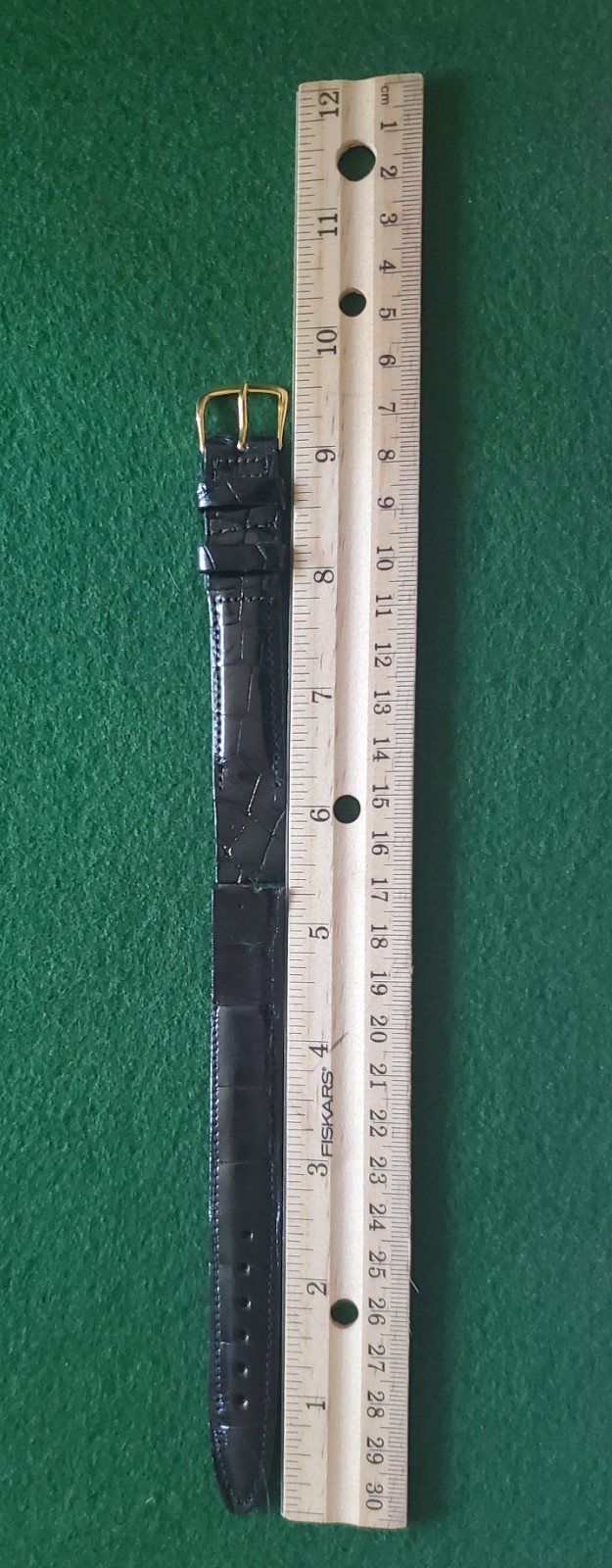 4 black Open Ended 5/8” 16mm Genuine Crocodile Watch bands