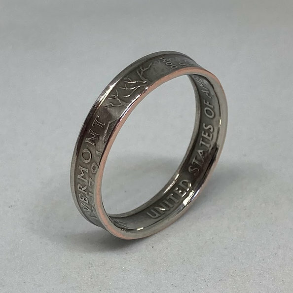 State Quarter Ring (Made with actual quarter) Handmade Band