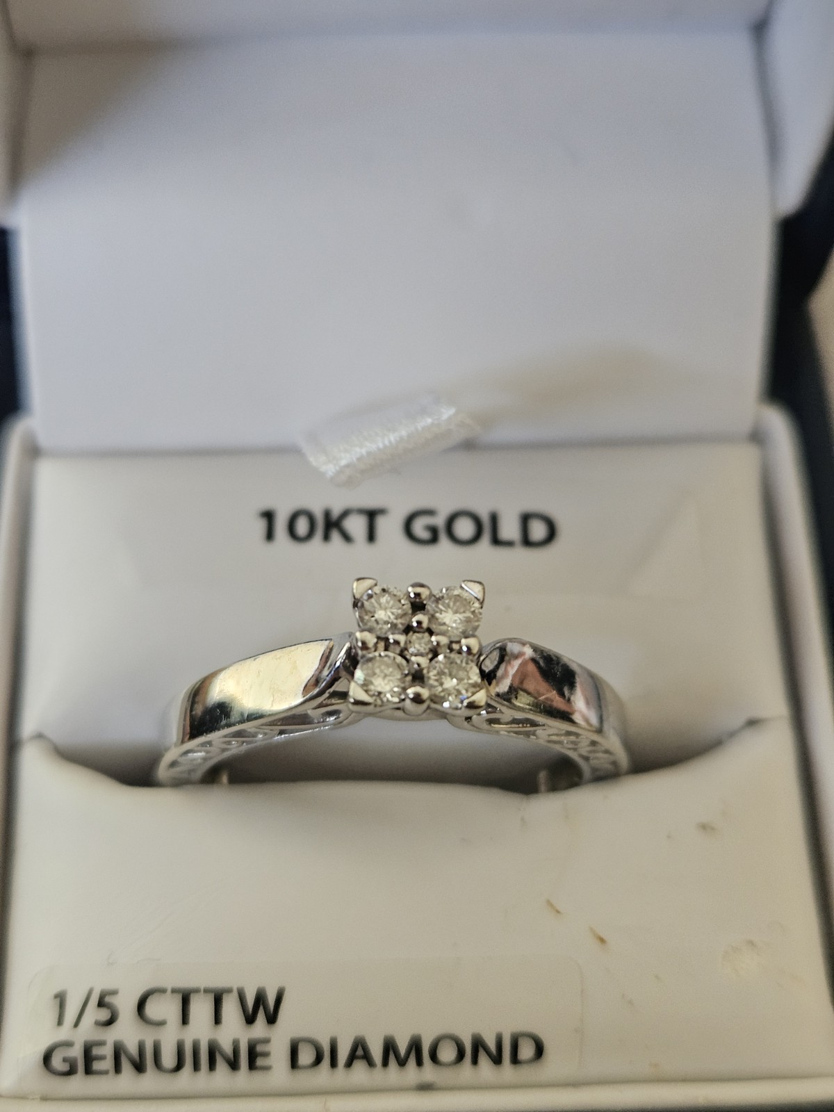 KEEPSAKE WHITE GOLD & 0.2 CARAT DIAMOND ENGAGEMET RING SIZE 8.25