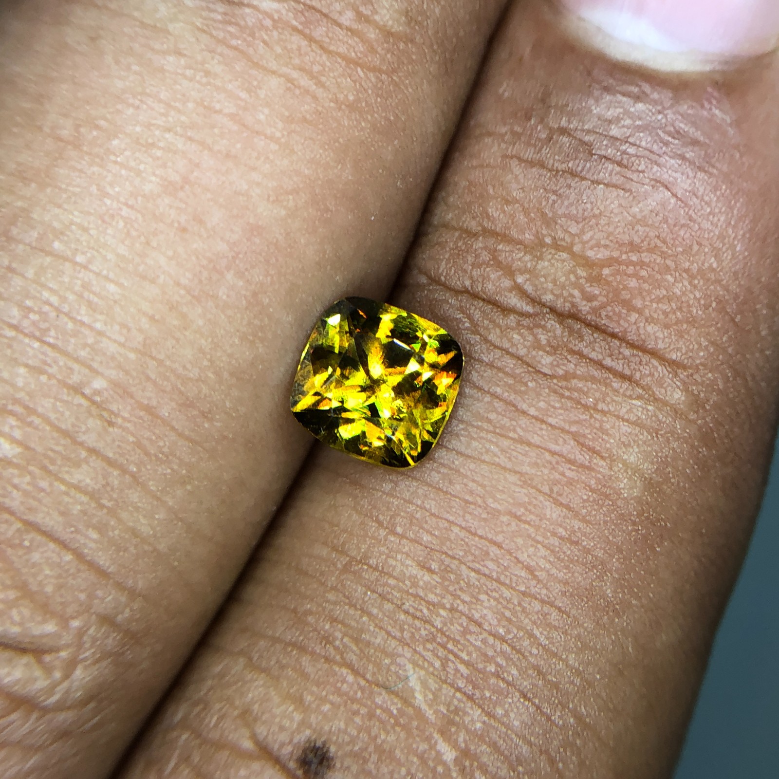 1.45 Ct Natural Full Fire Sphene Titanite | Cushion Cut Gemstone | For Jewelry
